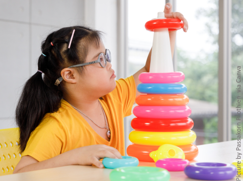 Child with Intellectual disability playing